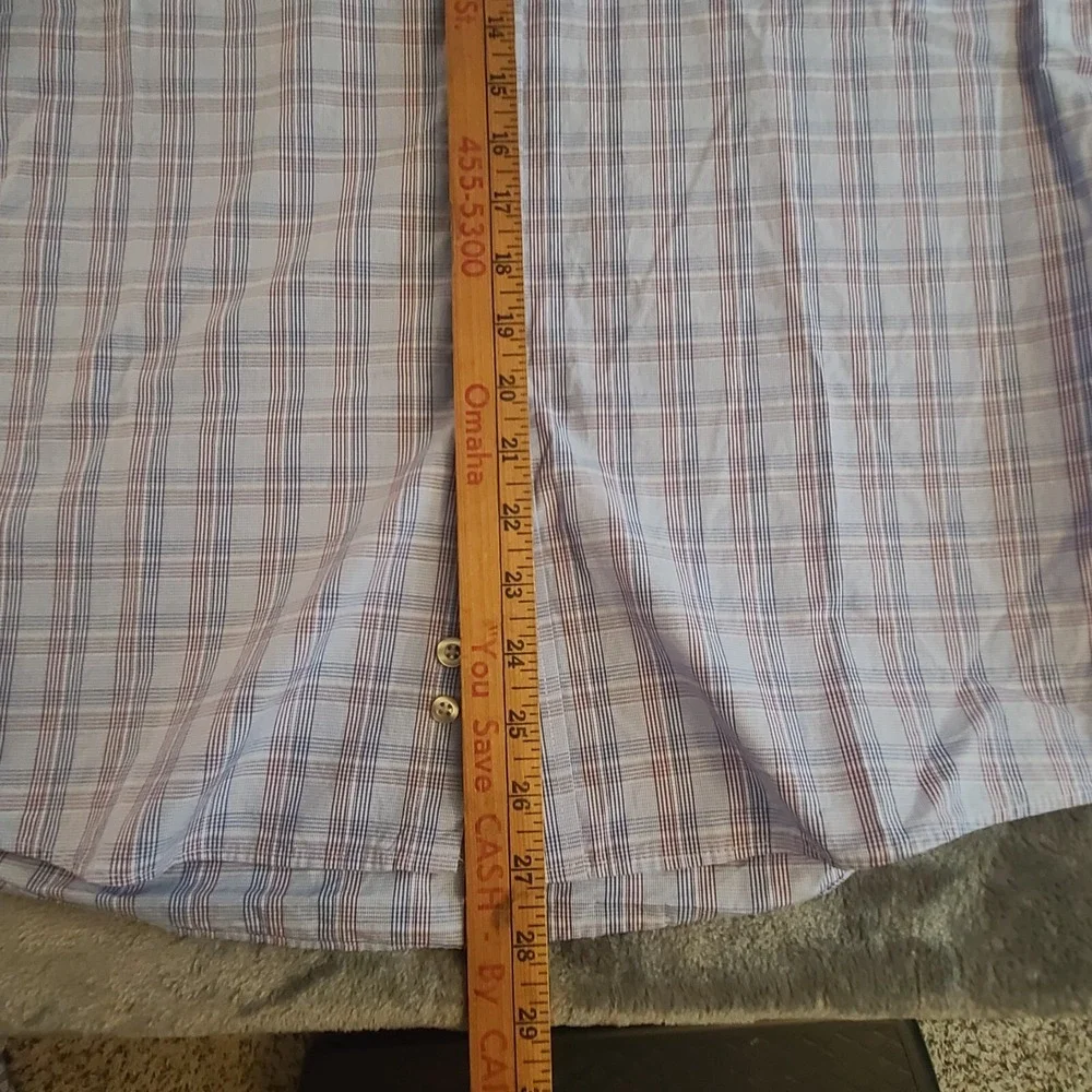Mens Michael Kors Long Sleeve Button Up Plaid Shirt Size 16 X 34/35 Blue Red